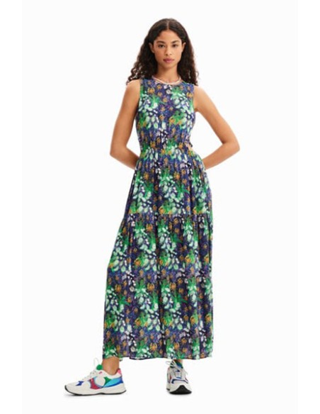 Vestido largo cut-out naturaleza