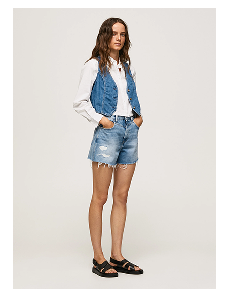 BALLOON FIT DENIM SHORTS