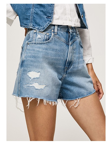 BALLOON FIT DENIM SHORTS