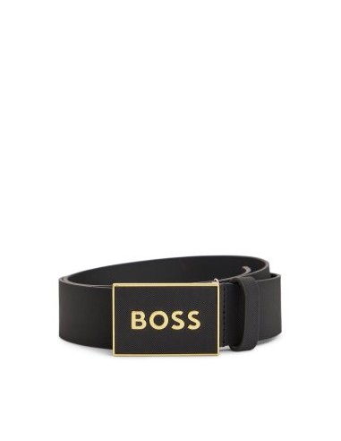 PLAQUE-BUCKLE BELT IN ITALIAN LEATHER