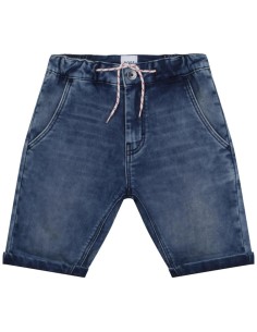 Pantalones cortos de mezclilla con doble piedra