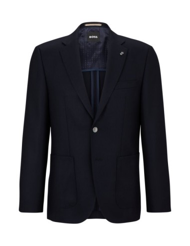 Regular-fit virgin wool jacket with...